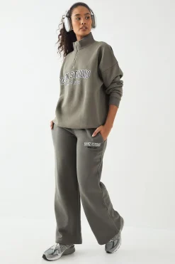 Sweat-shirt DSGN Studio Appliqué Oversize à Demi-Fermeture Éclair