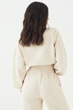 DSGN Studio Sweatshirt à Col Cheminée Zippé avec Appliqué en Tissu Assorti<Femme Sweats À Capuche Et Sweats|Dsgn Studio