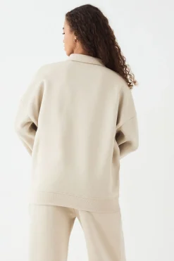 Sweatshirt DSGN Studio à Col et Demi-Fermeture Éclair avec Détails Gauffrés