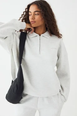 Sweatshirt DSGN Studio à Col et Demi-Fermeture Éclair avec Motif Gaufré