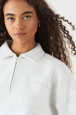 Sweatshirt DSGN Studio à Col et Demi-Fermeture Éclair avec Motif Gaufré