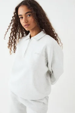 Sweatshirt DSGN Studio à Col et Demi-Fermeture Éclair avec Motif Gaufré