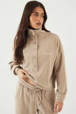 Sweatshirt DSGN Studio à Côtes Brossées avec Détail Boutons