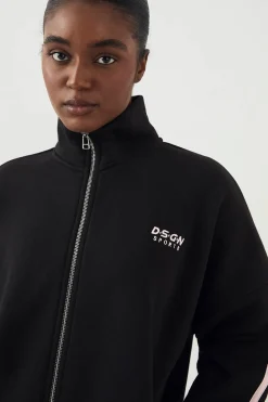 Sweat-shirt DSGN Studio Sport à Blocs de Couleur avec Col Montant et Fermeture Éclair Intégrale
