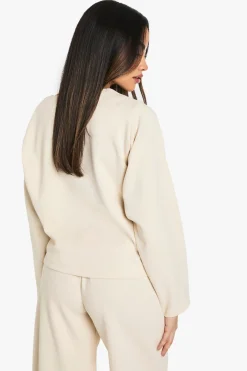 boohoo Sweat-shirt en interlock à la taille cintrée<Femme Sweats À Capuche Et Sweats|Sweats À Capuche Et Sweatshirts