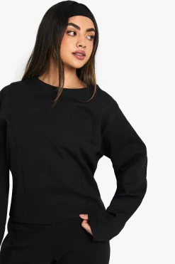 Sweatshirt en interlock à taille cintrée
