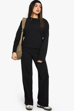 Sweatshirt en interlock à taille cintrée