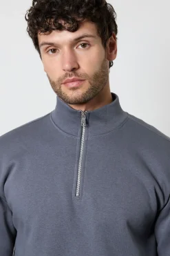 Burton Sweat-shirt En Jersey Gris À Demi-zip<Homme Sweats À Capuche Et Sweatshirts|Sweats À Capuche Et Sweats