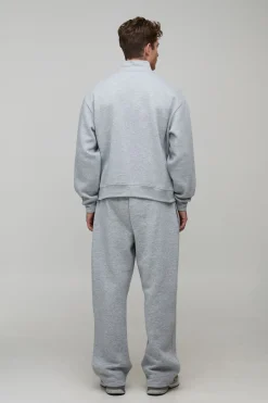 Sweat-shirt Essentiel Col Montant À Fermeture Éclair Quart Surdimensionné Coupe Boxy