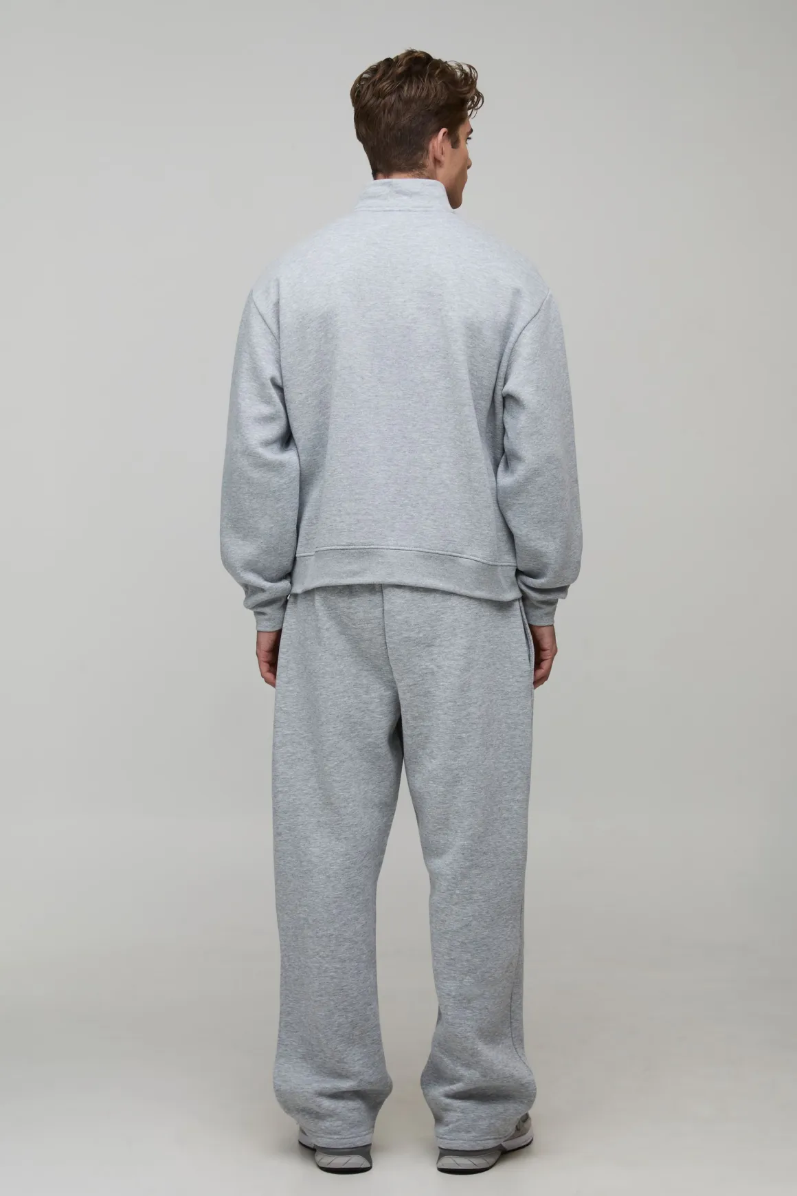 Sweat-shirt Essentiel Col Montant À Fermeture Éclair Quart Surdimensionné Coupe Boxy