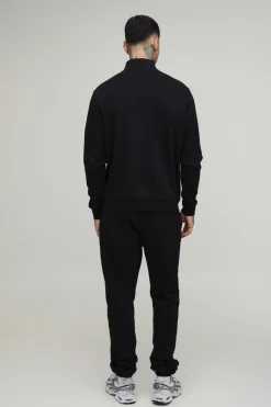 boohooMAN Sweatshirt Grand Col Montant 1/4 Zip Et Jogger Coupe Ajustée<Homme Tout Afficher|Survêtements