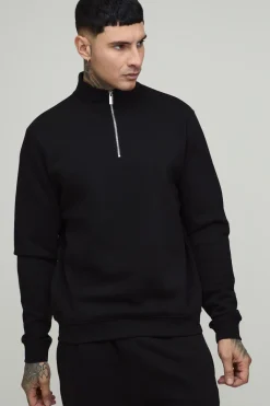 boohooMAN Sweatshirt Grand Col Montant 1/4 Zip Et Jogger Coupe Ajustée<Homme Tout Afficher|Survêtements