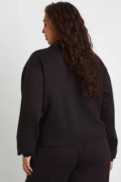 boohoo Sweat-shirt grande taille à col boutonné<Femme Sweats À Capuche Et Sweats|Sweats À Capuche Et Sweatshirts