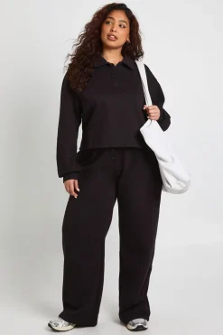 boohoo Sweat-shirt grande taille à col boutonné<Femme Sweats À Capuche Et Sweats|Sweats À Capuche Et Sweatshirts