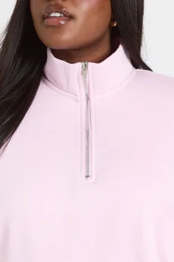 Sweat-shirt Grande Taille Col Montant Demi-zippé Coupe Oversize