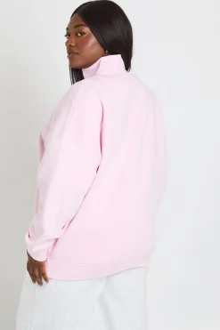Sweat-shirt Grande Taille Col Montant Demi-zippé Coupe Oversize
