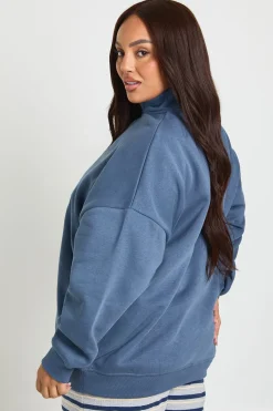 boohoo Sweat-shirt Grande Taille à Demi-Fermeture Éclair Oversize<Femme Sweats À Capuche Et Sweats|Sweats À Capuche Et Sweatshirts
