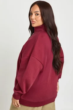 Sweat-shirt Grande Taille à Demi-Zip Oversize