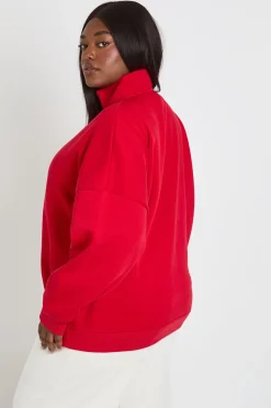 Sweat-shirt Grande Taille Demi-zip Oversize