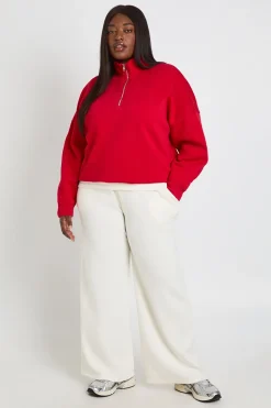 Sweat-shirt Grande Taille Demi-zip Oversize