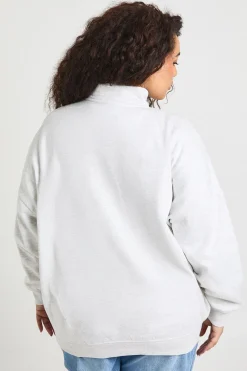 Sweat-shirt Grande Taille Demi-zip Oversize
