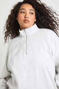 Sweat-shirt Grande Taille Demi-zip Oversize
