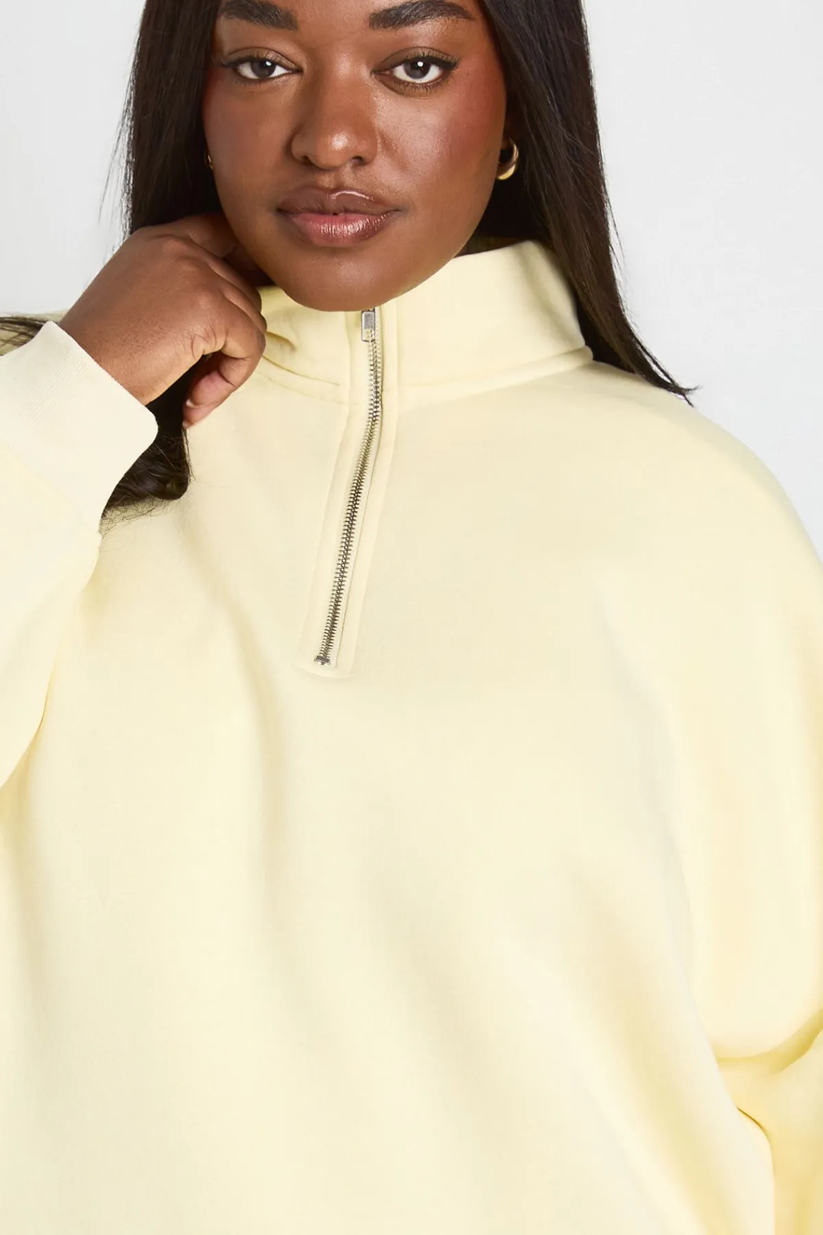 boohoo Sweat-shirt Grande Taille Demi-zip<Femme Sweats À Capuche Et Sweats|Sweats À Capuche Et Sweatshirts