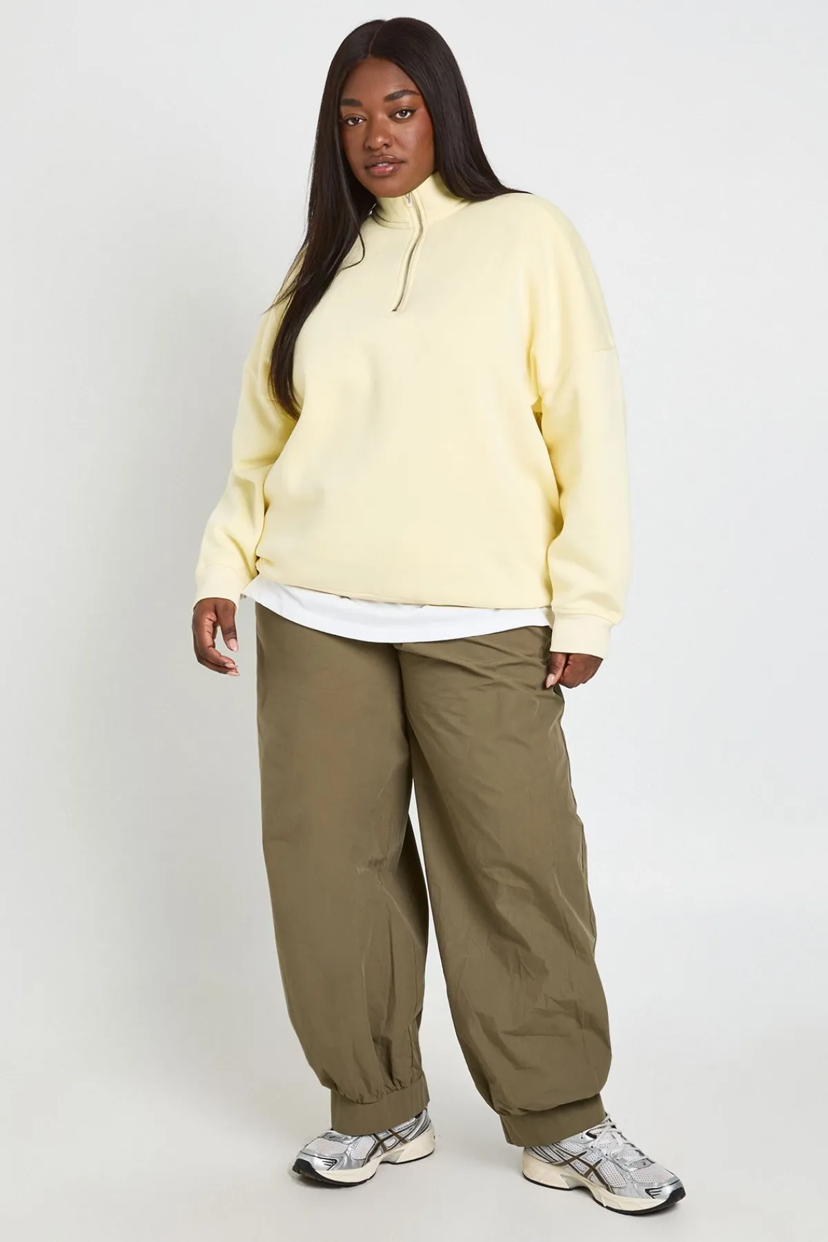 boohoo Sweat-shirt Grande Taille Demi-zip<Femme Sweats À Capuche Et Sweats|Sweats À Capuche Et Sweatshirts