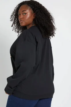 Sweat-shirt Grande Taille Graphique Cerises Nœud Léopard Pailleté