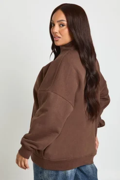 Sweat-shirt Grande Taille Oversize À Demi-zip