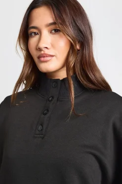 boohoo Sweat-shirt Henley à Col Cheminée<Femme Sweats À Capuche Et Sweats|Sweats À Capuche Et Sweatshirts