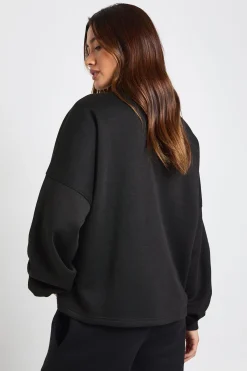 boohoo Sweat-shirt Henley à Col Cheminée<Femme Sweats À Capuche Et Sweats|Sweats À Capuche Et Sweatshirts
