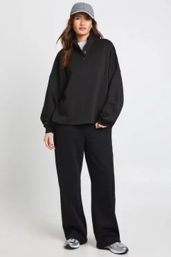 boohoo Sweat-shirt Henley à Col Cheminée<Femme Sweats À Capuche Et Sweats|Sweats À Capuche Et Sweatshirts