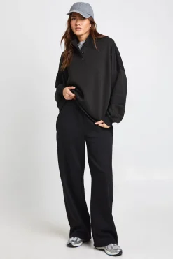 boohoo Sweat-shirt Henley à Col Cheminée<Femme Sweats À Capuche Et Sweats|Sweats À Capuche Et Sweatshirts