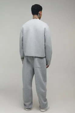boohooMAN Sweat-shirt Henley Scuba Oversize Boxy Grande Taille<Homme Tout Afficher|Survêtements
