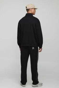 Sweatshirt Homme Tall Oversized Boxy à demi-fermeture éclair et encolure en entonnoir