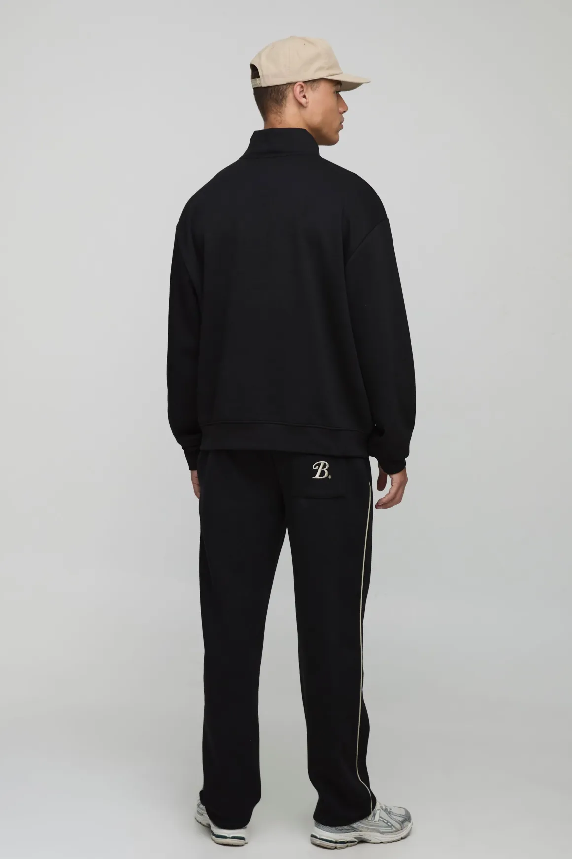 Sweatshirt Homme Tall Oversized Boxy à demi-fermeture éclair et encolure en entonnoir