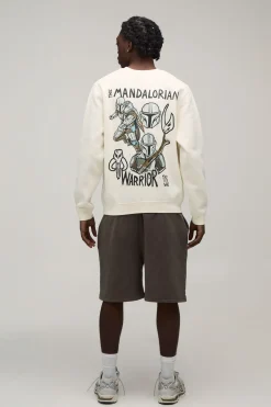Sweat-shirt Imprimé Licence Guerrier Mandalorien Coupe Oversize