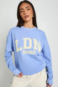 boohoo Sweat-shirt Imprimé London Effet Délavé<Femme Sweats À Capuche Et Sweats|Athleisure