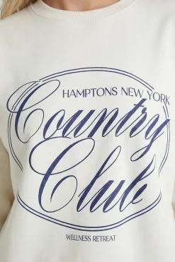 boohoo Sweat-shirt Imprimé Oversize Hamptons Country Club<Femme Sweats À Capuche Et Sweats|Athleisure