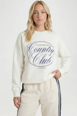 boohoo Sweat-shirt Imprimé Oversize Hamptons Country Club<Femme Sweats À Capuche Et Sweats|Athleisure