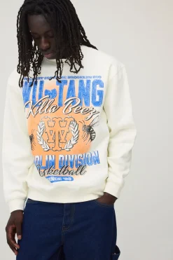boohooMAN Sweat-shirt Imprimé Wu-tang Sous Licence Coupe Oversize<Homme Sweats À Capuche Et Sweatshirts|Sweats À Capuche Et Sweats