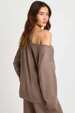 boohoo Sweat-shirt Interlock Épaules Dénudées<Femme Tops D’Automne|Sweats À Capuche Et Sweatshirts