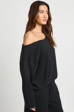 Sweat-shirt Interlock À Épaules Dénudées