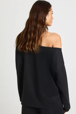 Sweat-shirt Interlock À Épaules Dénudées