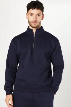 Sweat-shirt Jersey à Demi-Fermeture Éclair