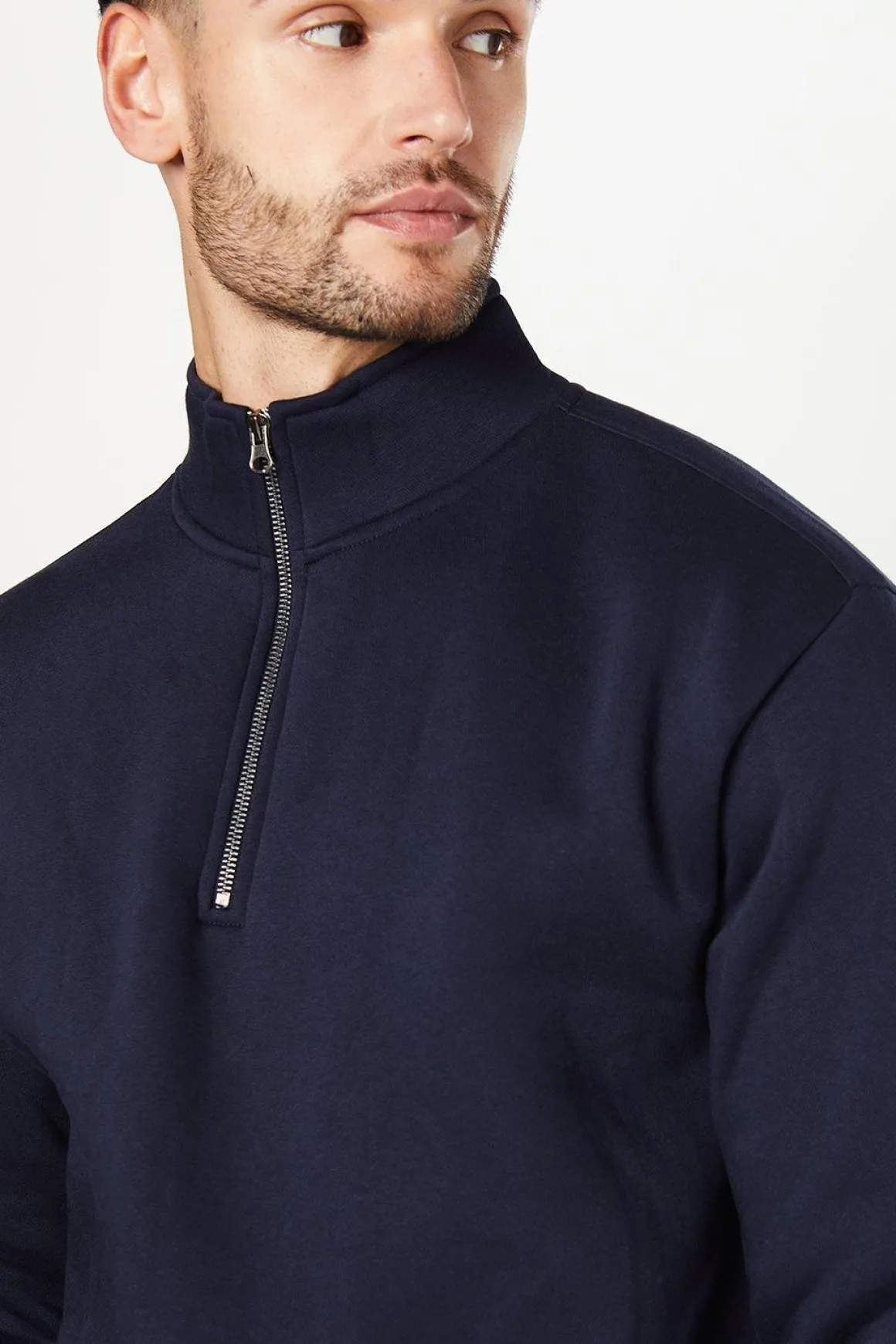 Sweat-shirt Jersey à Demi-Fermeture Éclair