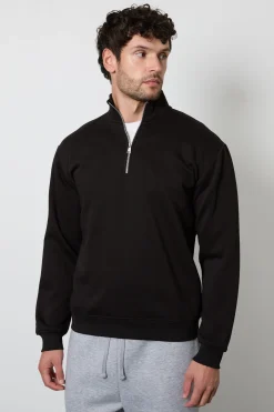 Burton Sweatshirt Jersey Noir à Demi-Zip<Homme Sweats À Capuche Et Sweatshirts|Sweats À Capuche Et Sweats
