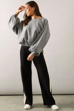 Sweatshirt Jersey Petite à Ourlet Élastique Ensemble Coordonné