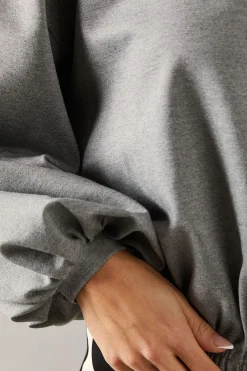 Sweatshirt Jersey Petite à Ourlet Élastique Ensemble Coordonné